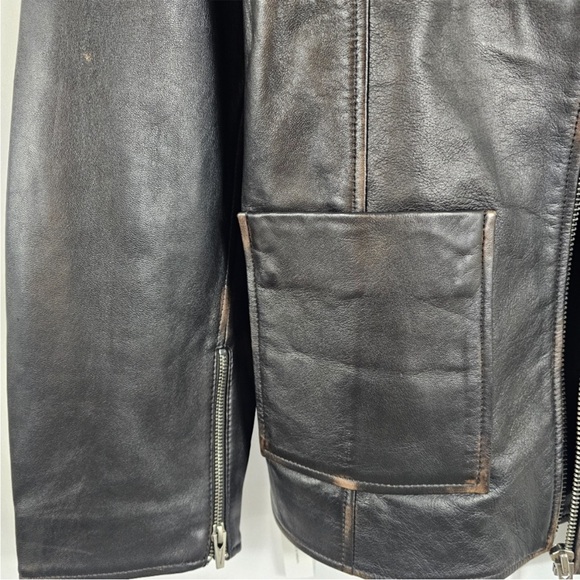 NWOT Veda Bennett Oversized Leather Bomber - Picture 7 of 13